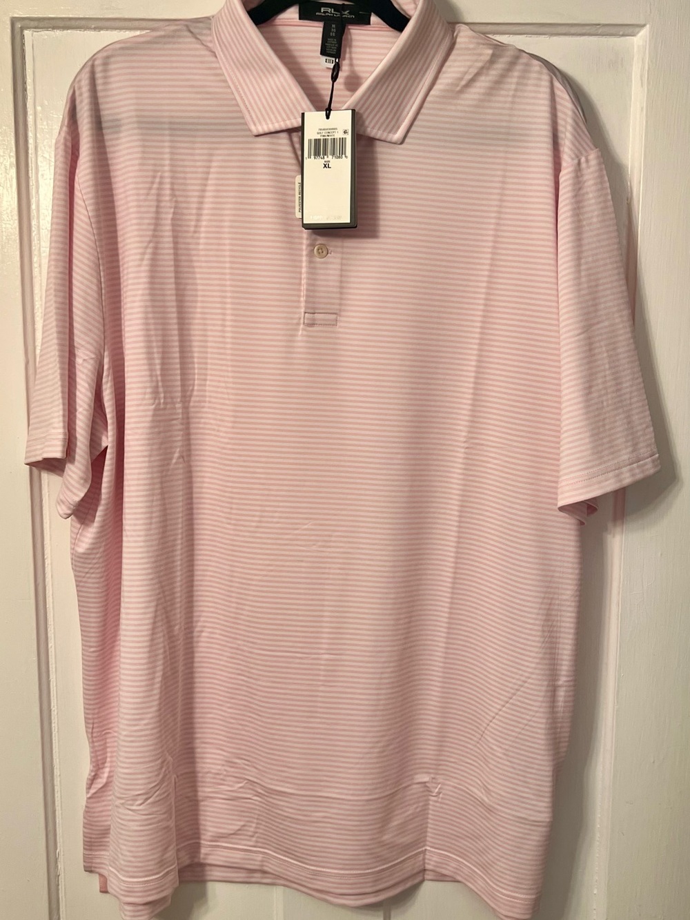 Men's Pink Stripe Polo Shirt - RLX